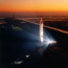 Saturn V Sunset - printed by Bob Bickers