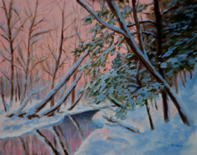 Duff Park Sunrise - by Bob Bickeers,12 x 16, oil on panel