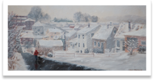 Youngwood Winter - by Bob Bickers, 12 x 24, oil on canvas