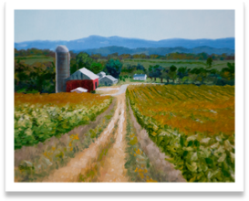 Farm Road - by Bob Bickers, 12 x 16, oil on board